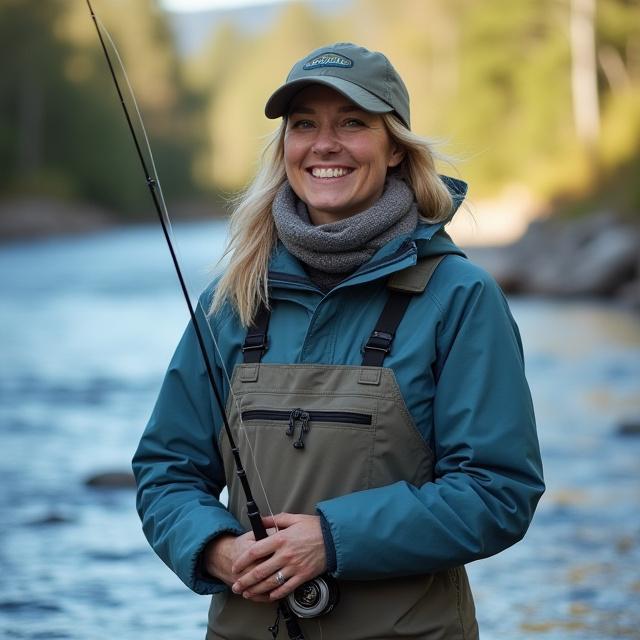 Porträtt av fiskeguide Anna Lundgren
